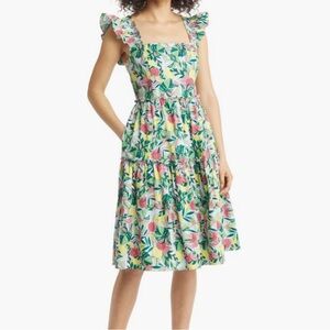 Eliza J Flutter Sleeve Fit And Flare Sundress Plus Size 18 Women Feminine Cotton